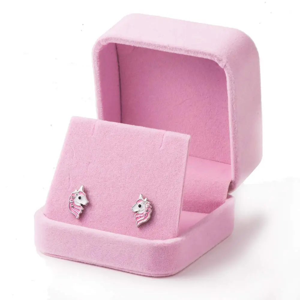 

Advanced customization Cute animal Unicorn stud Earrings sweet Pink Unicorn Earrings for women girls kids fashion jewelry
