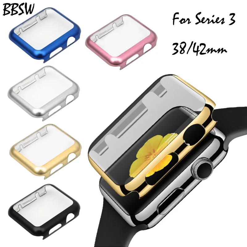 Защитный чехол BBSW для Apple Watch iWatch Series 3 из пластика с гальваническим покрытием