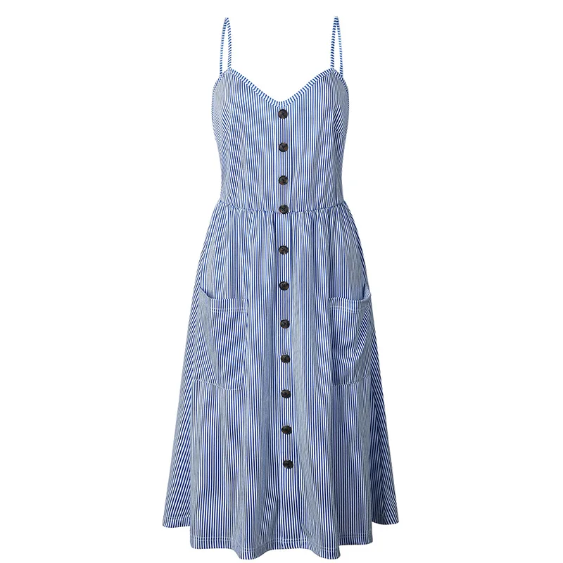 ShejoinSheenjoy Striped Button Women Summer Dress Spaghetti Strap Backless Sexy Midi Dress Women Pockets Boho Beach Sundress Q249-1 (5)