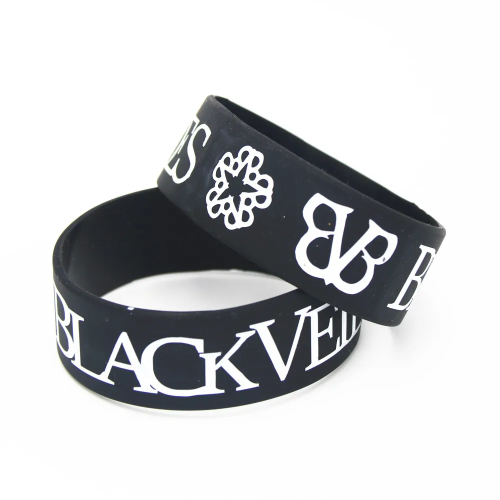 LUKENI Лидер продаж 1 шт. Черная вуаль невесты силиконовый браслет широкие черные браслеты и браслеты для любителей музыки концертный подарок SH120
