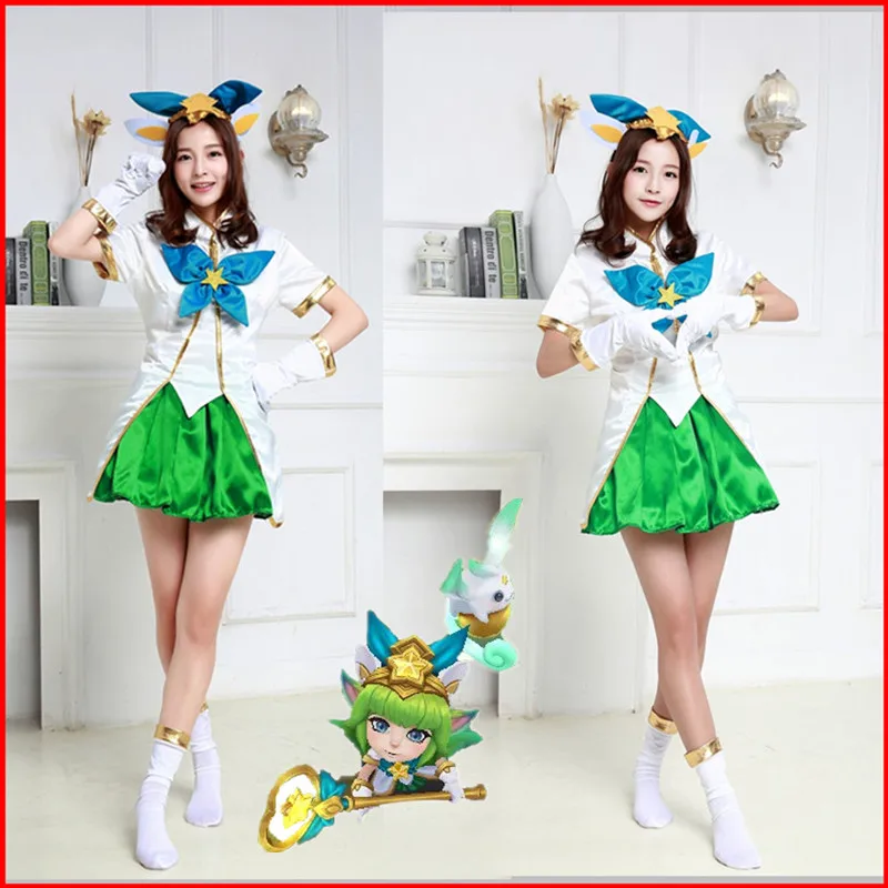 LOL Game Star Guardian Magical Girl Lulu Cosplay Costume Women Dress LOL Halloween Party Full Set Uniform Cosplay Costume