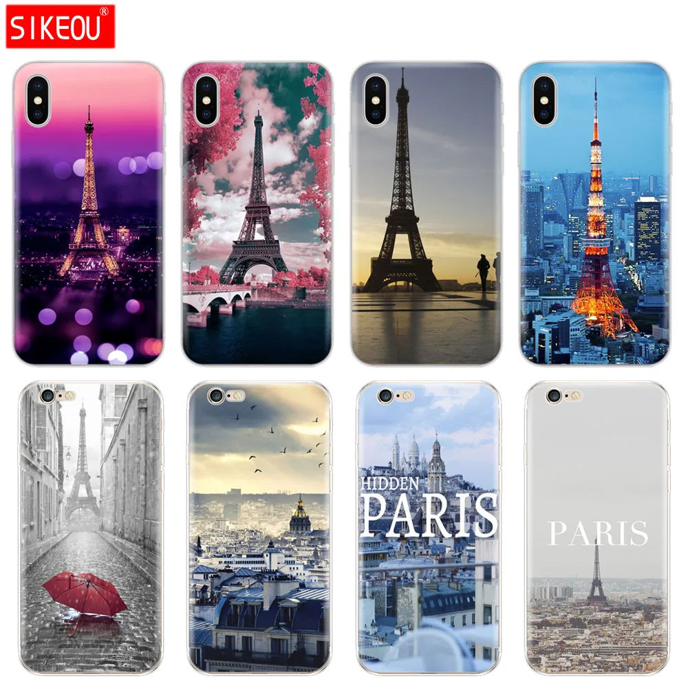 Силиконовый чехол для Iphone 6X8 7 6s 5 5S SE Plus 10 XR XS Max Франция Париж Эйфелева