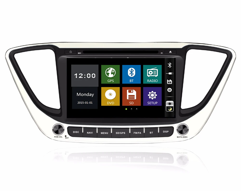 Best 8" in-dash Car DVD player with GPS navigation BT/TV USB SD AUX,audio Radio stereo,car multimedia headunit for Hyundai Verna 2016 0