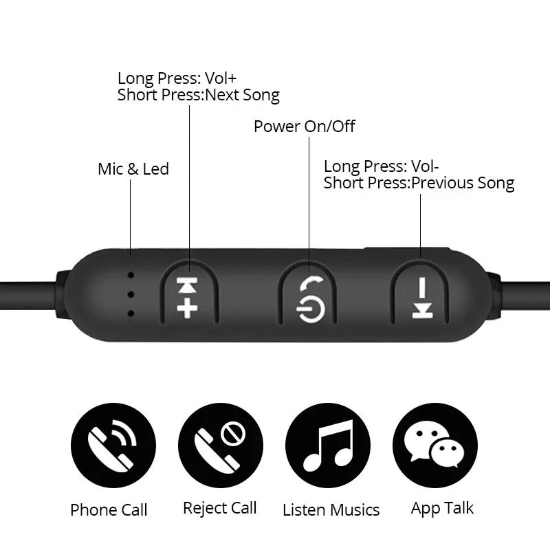 Магнитные 4,2 Bluetooth наушники гарнитура наушники Водонепроницаемый Спорт со встроенным микрофоном Blueetooth наушники с зарядным кабелем