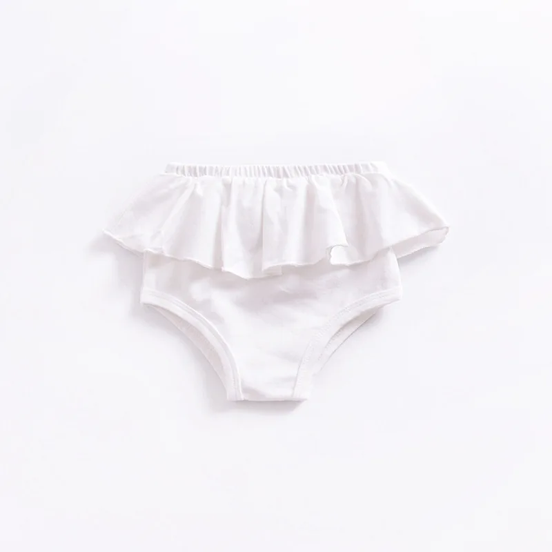 Карамельный цвет Ins детская одежда для новорожденных девочек лето оборками кружева Tringles для маленьких девочек торт Smash шорты Детские Шаровары подгузник - Цвет: white