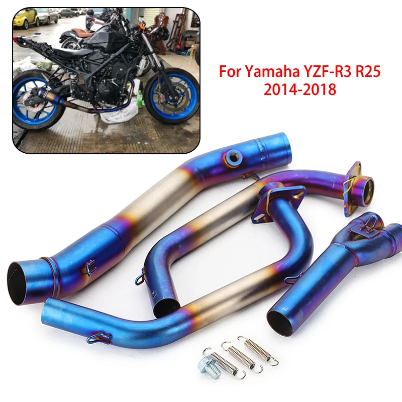 Слипоны для Yamaha R25 R3 MT03 2014 2018 аксессуары выхлопных газов средней трубы MT 03 YZF