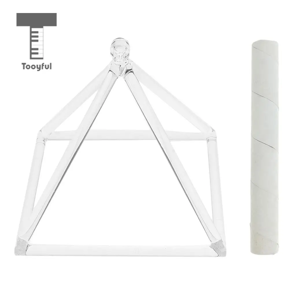 Tooyful Sacral Chakra Crystal Singing Pyramid D Note for Meditation Prayer Relaxation 8''+Suede Mallet
