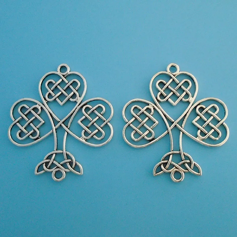 ZXZ 5 шт. большие кулоны для изготовления ювелирных изделий с узелком Shamrock