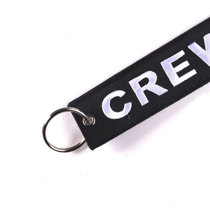 3-PCS-LOT-Black-Crew-Keychain-for-Motorcycle-Promotion-Gifts-Keychains-llaveros-Luggage-Tag-Embroidery-Crew