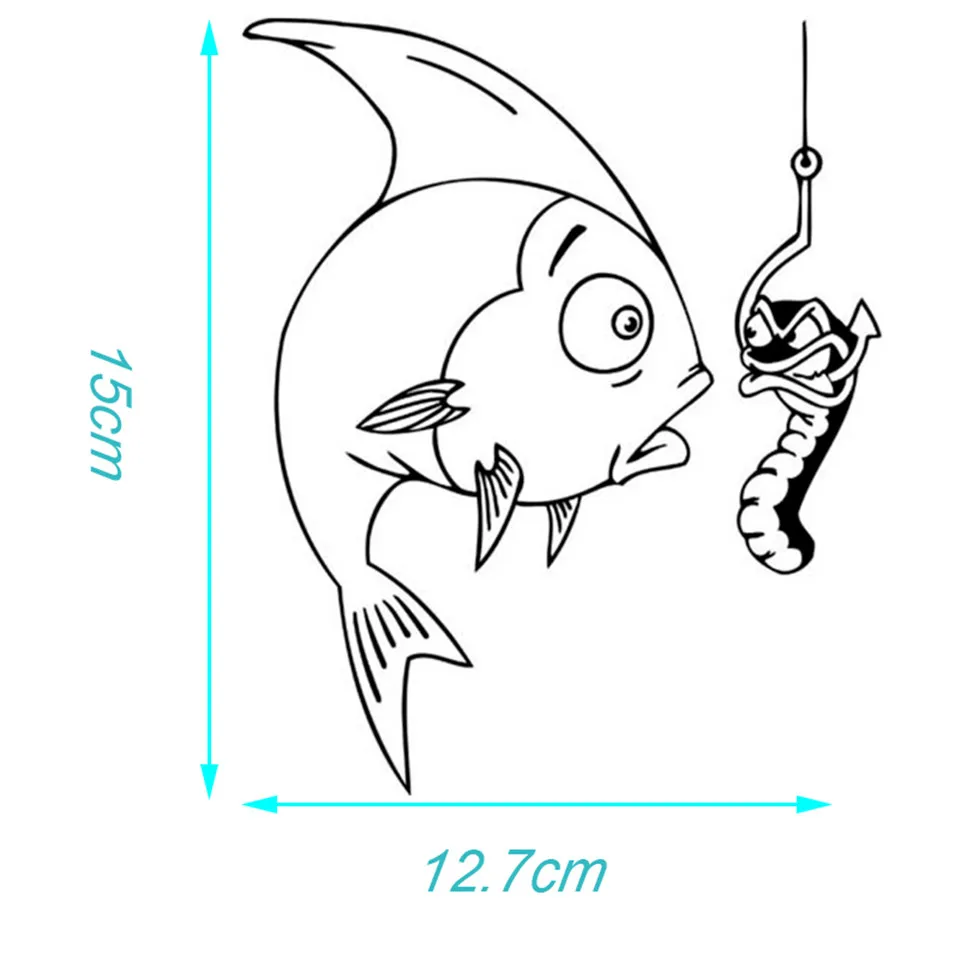 12.715.5CM Fishing Club Fish Funny Car Decal Vinyl Stickers Creative Cartoon Car Sticker  (7)