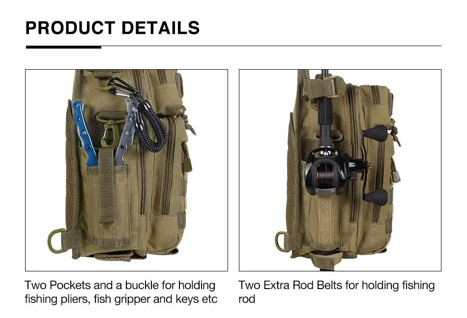 Bolsa de Pesca de Náilon Multifuncional à Prova Bolsa de Ombro Acampamento ao ar Equipamento de Pesca Piscifun Dwaterproof Água Durável Único Livre Caminhadas Bolsa 8 Bolsas de pesca