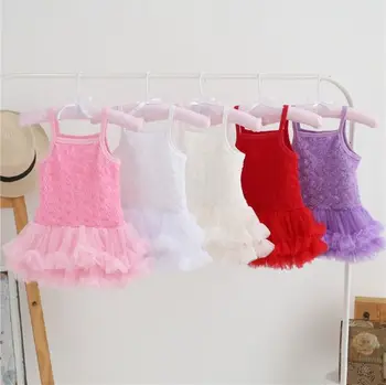 

baby Girl Summer Romper Dress infant girls Sweet Lace Flowers Cake Princess Dress Newborns Birthday Dancing Dress Bodywear