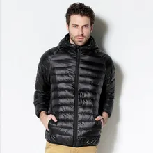 Новые осенние и зимние мужские тонкие и повседневные пуховые куртки высокого качества с капюшоном и светильник удобные мужские пуховые пальто