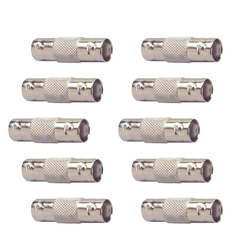 

HKES 10pcs BNC Female to Female Inline Coupler Coax BNC Connector Extender for CCTV Camera Security Video Surveillance System