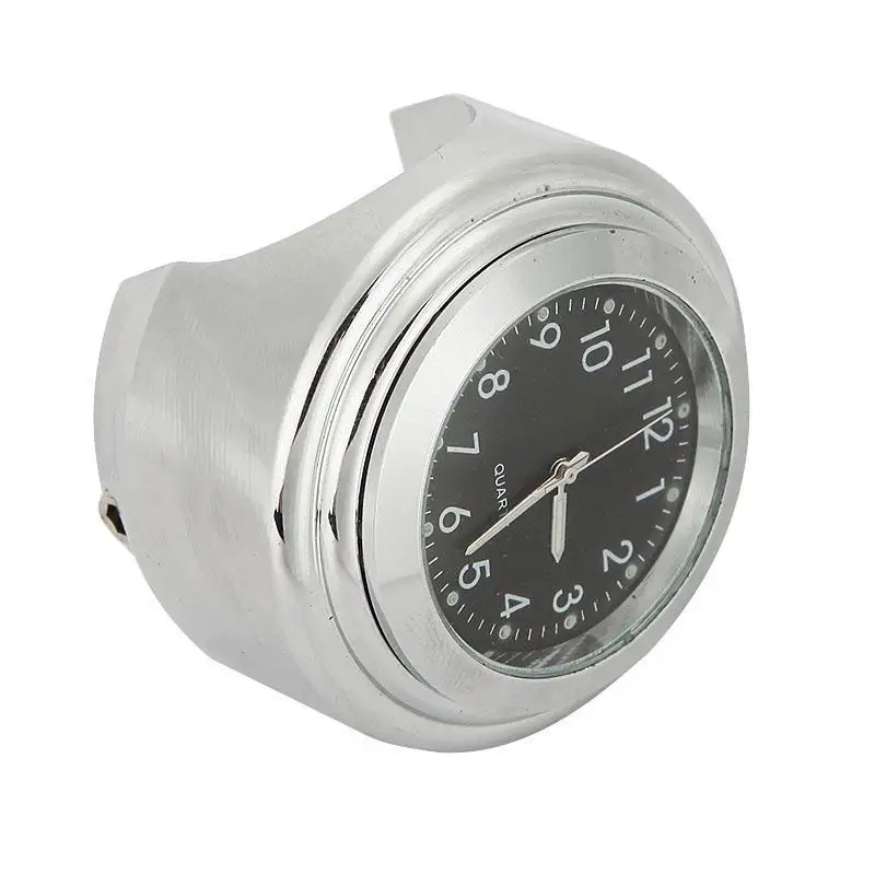 Universal 7/8" 1" Motorcycle Handlebar Mount Clock Watch Black Dial For Kawasaki Ninja ZX6R