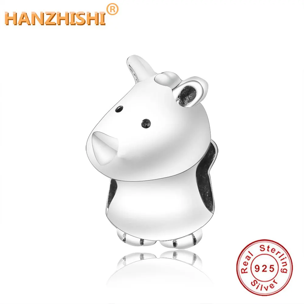 

Fit Original Pandora Charm Bracelet DIY Jewelry Making 2019 Autumn Collection 925 Sterling Silver Animal Rhinoceros Charms Beads
