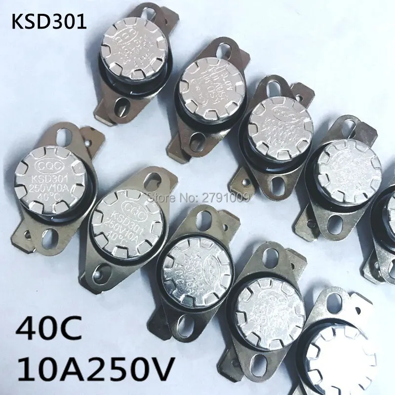 10 шт. KSD301 40C NC NO 10A 250 В нормально закрытый нормально открытый 40 градусов без постоянной температуры контроль температуры переключатель предохранитель