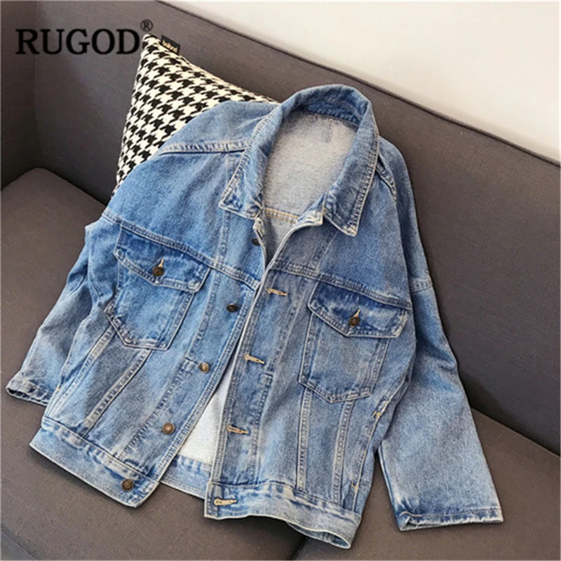 price cut  RUGOD Vintage Fashion Women Jacket Coat Women Solid Casual Loose Jacket Single Breasted Plus Size J