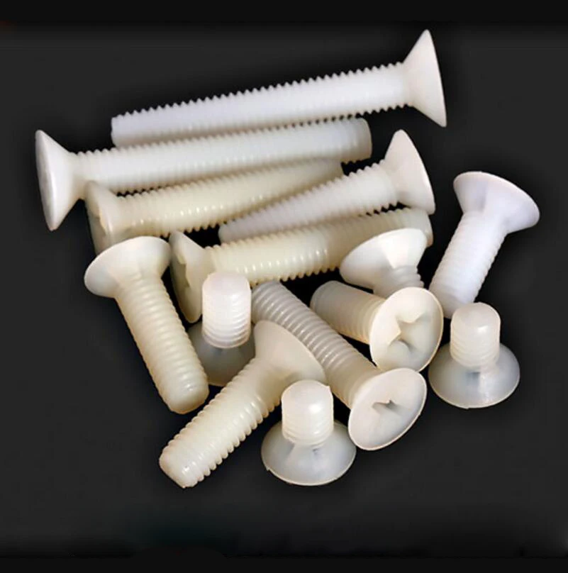 M2.5 Nylon bolts phillips countersunk head Full thread plastic screws Flat head bolts Qty 50in