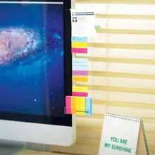Практичный мультяшный компьютерный монитор экран блокнот доска колодки боковая панель липкий держатель напоминания для домашнего офиса