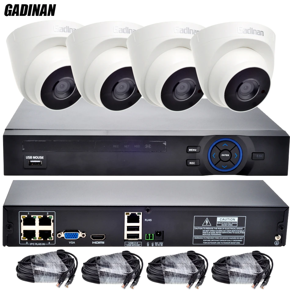 GADINAN IP PoE Kit FULL HD CCTV System 4CH CCTV Surveillance PoE System