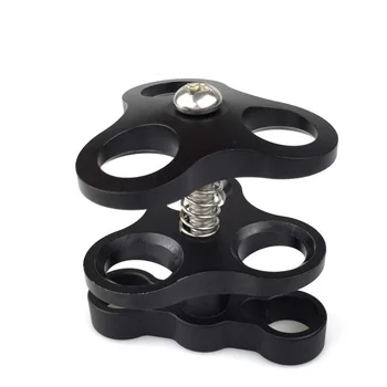 

Three Holes Aluminum Underwater Tripod Ball Clamp For Diving Torch / Waterproof Camera Case