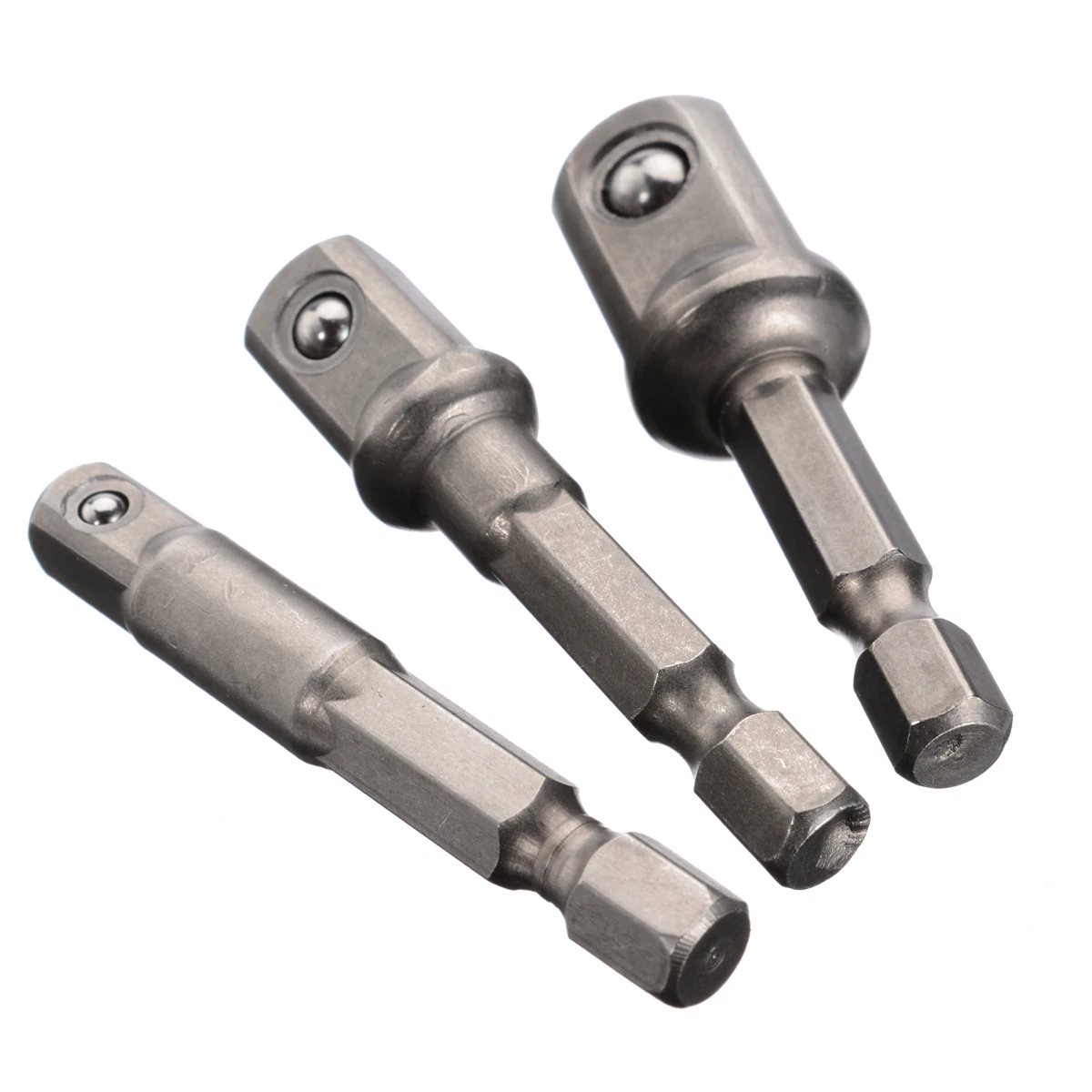 

3pcs/set Hex Shank Extension Bits Power Drive Drill Socket Adapter to 1/4" 3/8" 1/2" For Power Tools