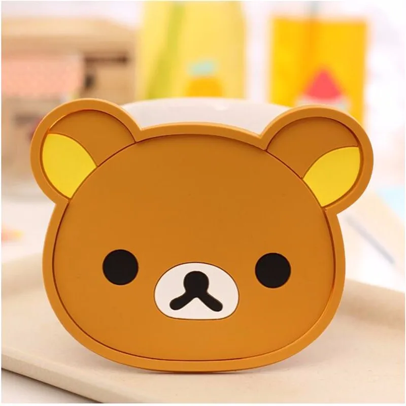

Cute Cartoon Animal Silicone Cup Coasters Coffee Mat Drink Pads Cup Cushion Tea Cup Holder Table Decoration & Accessories F0223