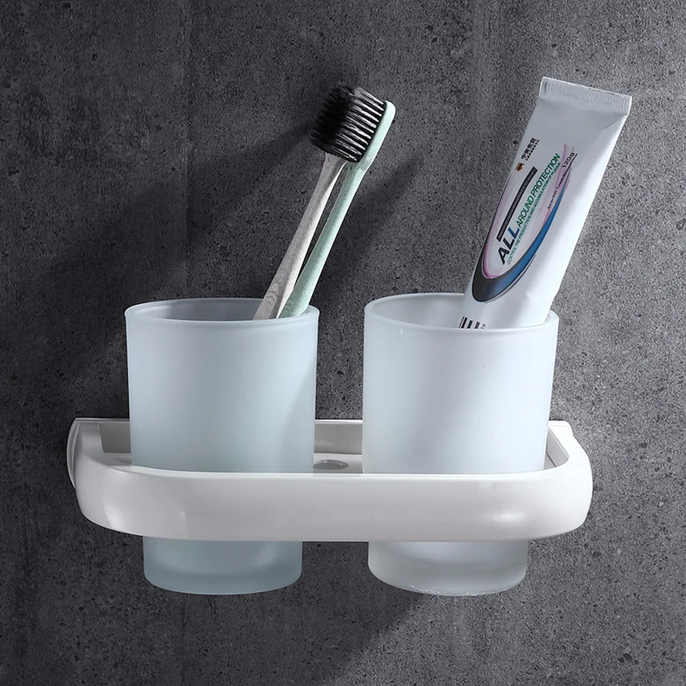Free Punch White Couple Mouth Cup Retro Toothbrush Holder Set Bathroom Bathroom Tooth Cup Holder