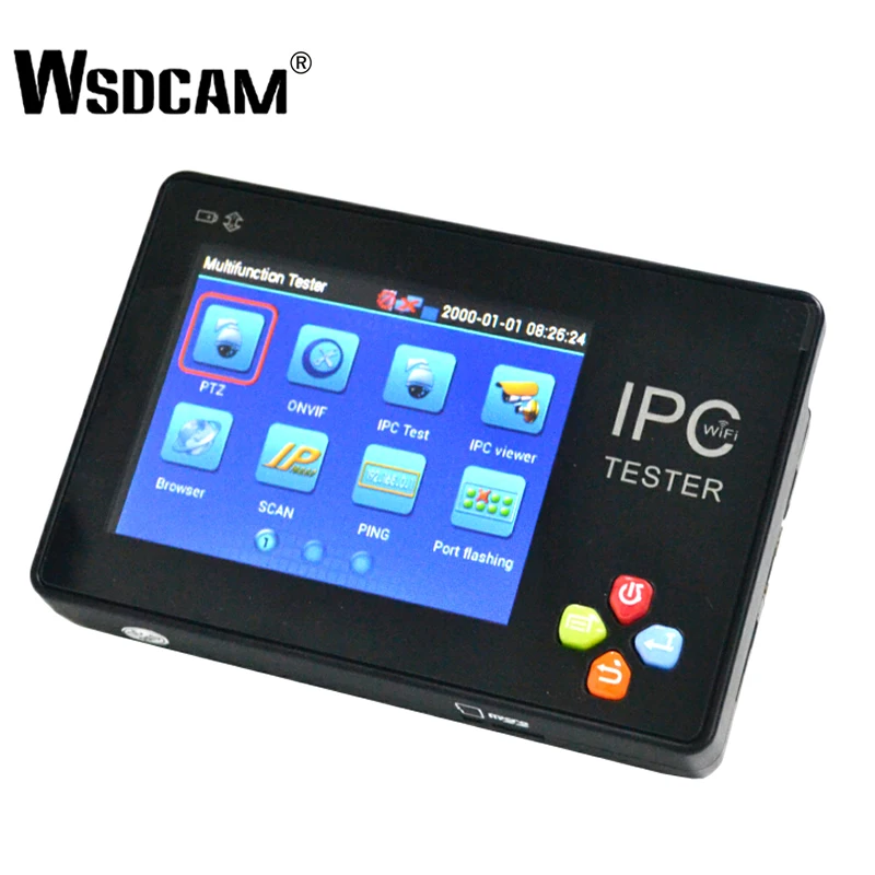 

Wsdcam CCTV Tester Portable 3.5 Inch TFT-LCD Touch Screen Wrist Multifunction IP Camera Tester Support ONVIF PTZ WIFI IPC-1600