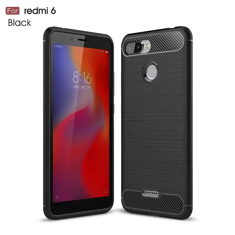 Mokoemi модный противоударный мягкий силиконовый чехол 5,4" для Xiaomi Redmi 6, чехол для Xiaomi Redmi 6, чехол для телефона - Цвет: Black