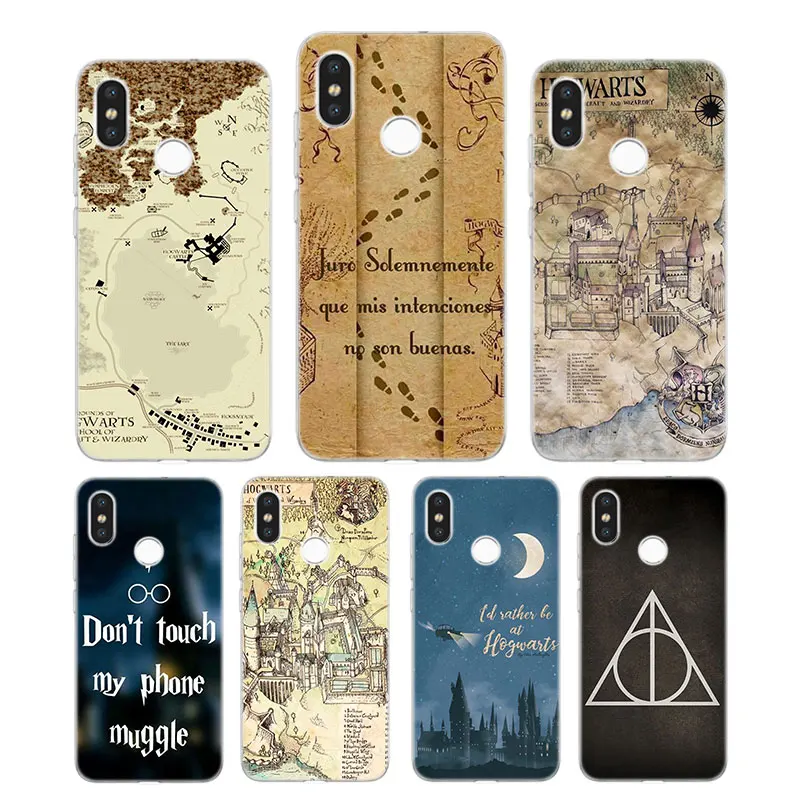 

Silicone Case Harry potter map Printing for Xiaomi Mi 6 8 9 SE A1 5X A2 6X Mix 3 Play F1 Pro 8 Lite Cover