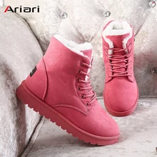 Ariari/зимние женские ботинки; очень теплые зимние ботинки; женские замшевые ботильоны; женская зимняя обувь; Плюшевые пинетки; женская обувь
