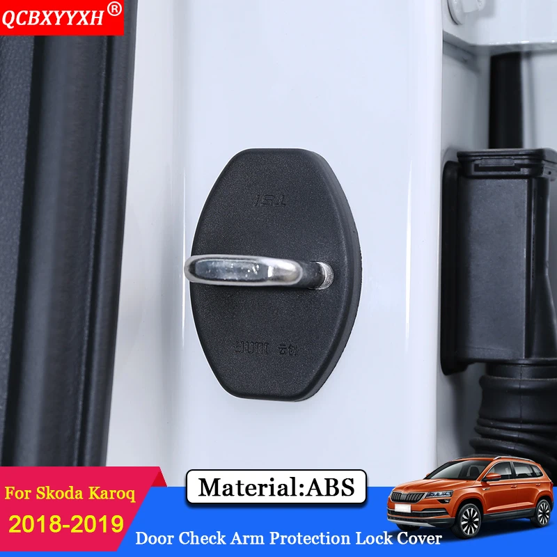 

QCBXYYXH Car-styling 4pcs/set Car Door Lock Protective Cover Door Check Arm Protector Auto Accessories For Skoda Karoq 2018 2019