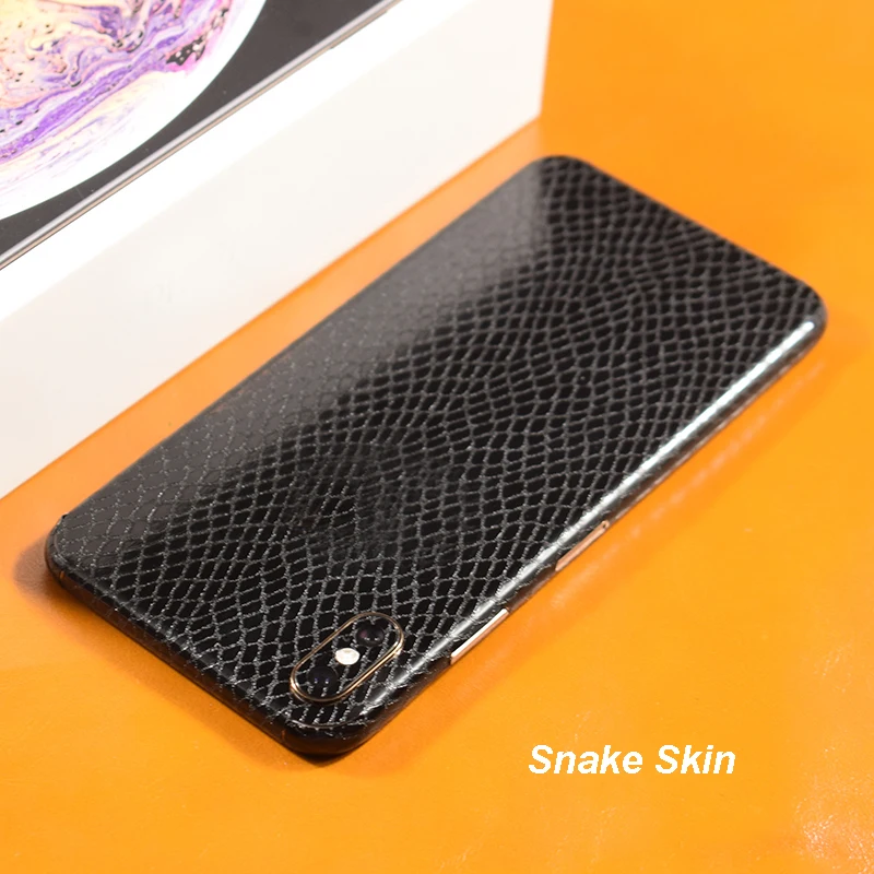 3D Carbon Fiber  Leather Wood Skins Protective Phone Back Cover Sticker For iPhone XS MAX XS X 8 Plus 7 6 6S Plus Back Sticker (19)