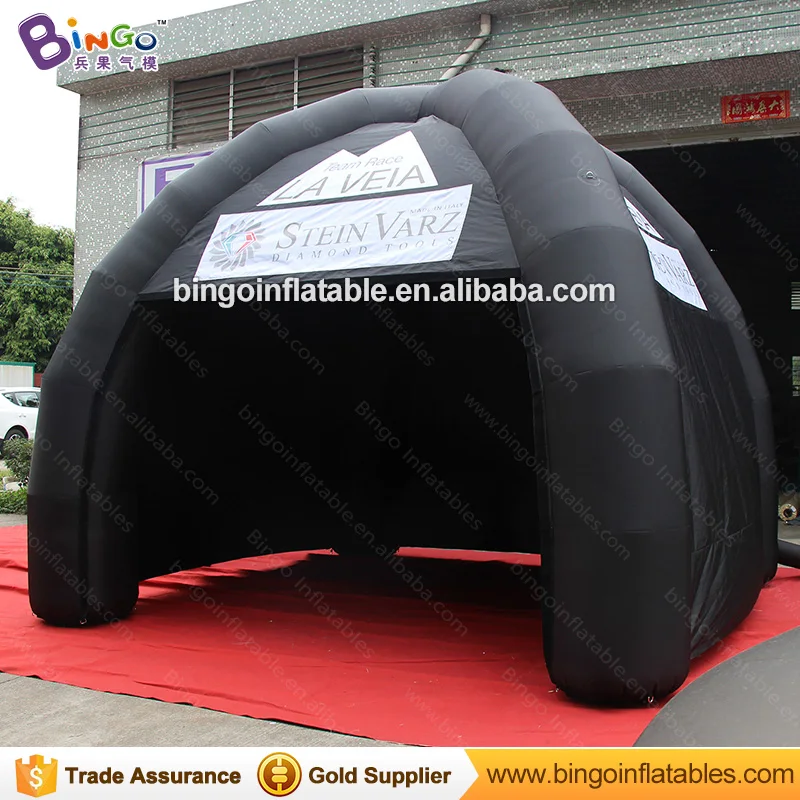  Free shipping all black inflatable spider gazebo tent customized blow up canopy tent for event with