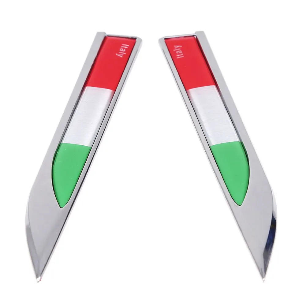 1Pair 3D Metal Car Decoration Metal Adhesive Italy Flag Truck Car Badge Emblem Sticker for Car Motorcycle Sticker
