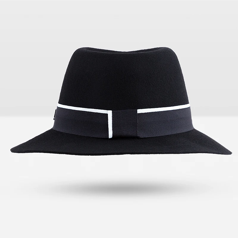 Зима Весна Fedoras Мода Винтаж широкий-шляпы с полями для женщин Защита от Солнца кепки дамы Chapeau серый черный