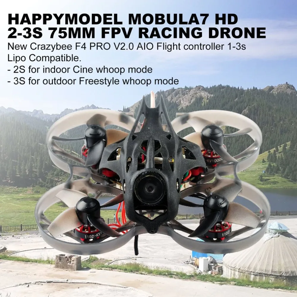 Happymodel Mobula7 HD 2-3 S 75 мм Crazybee F4 Pro Whoop FPV Racing Дрон PNP БНФ w/CADDX черепаха V2 HD Камера-без приемника