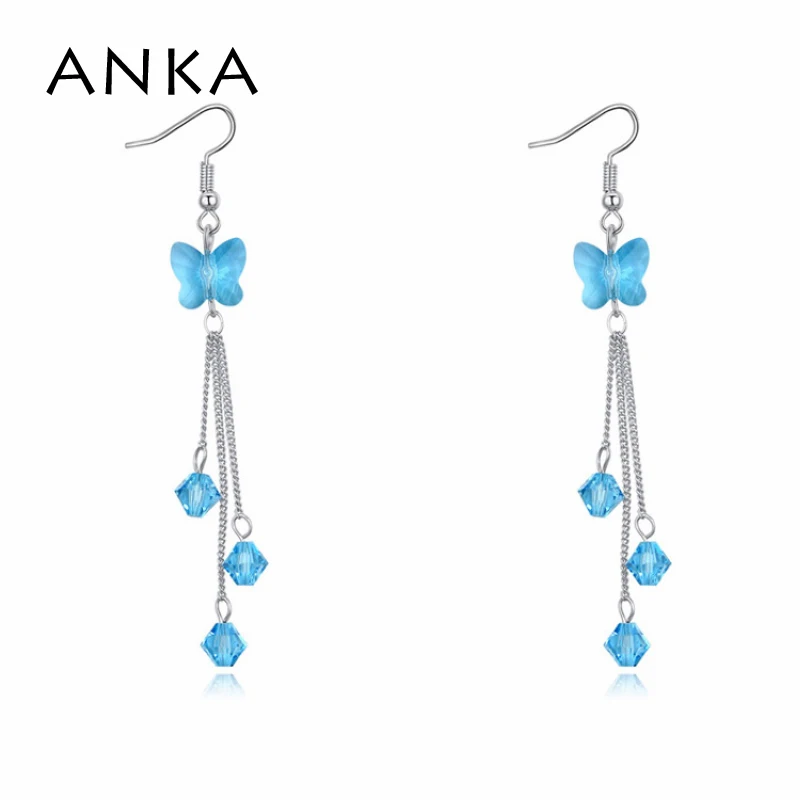 

ANKA butterfly crystal tassel long earrings made with Crystal from Swarovski earrings fashio jewelry for women 125316