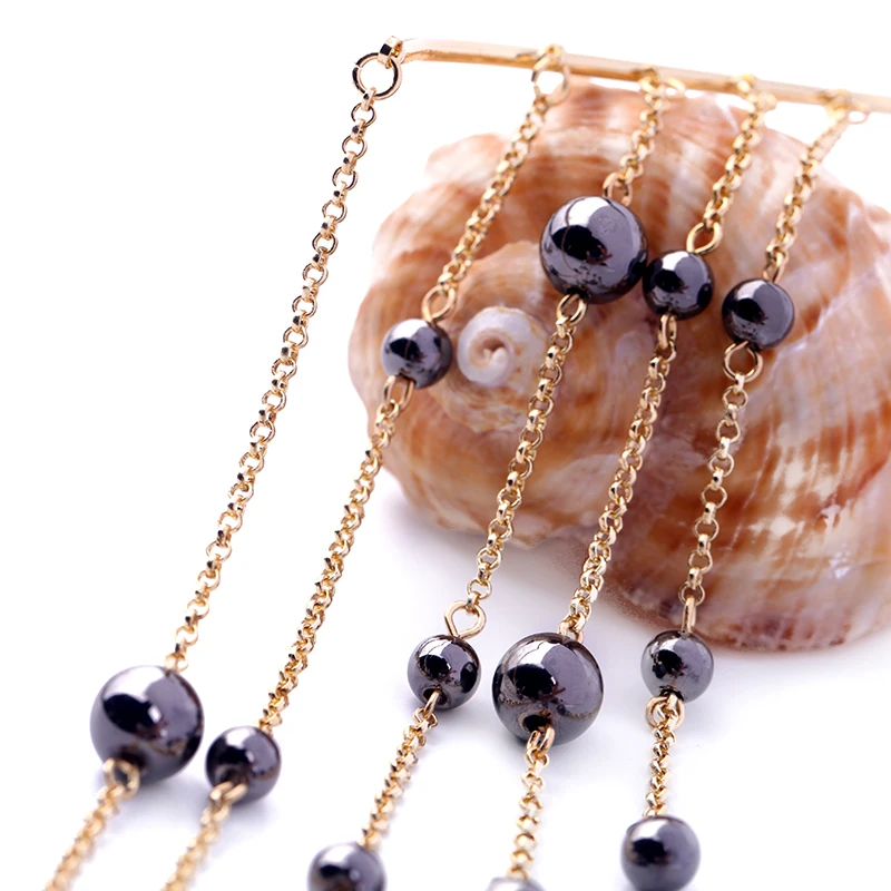 kiss me Trendy Gray Beads Long Tassel Choker Necklace 11 aeProduct.getSubject()