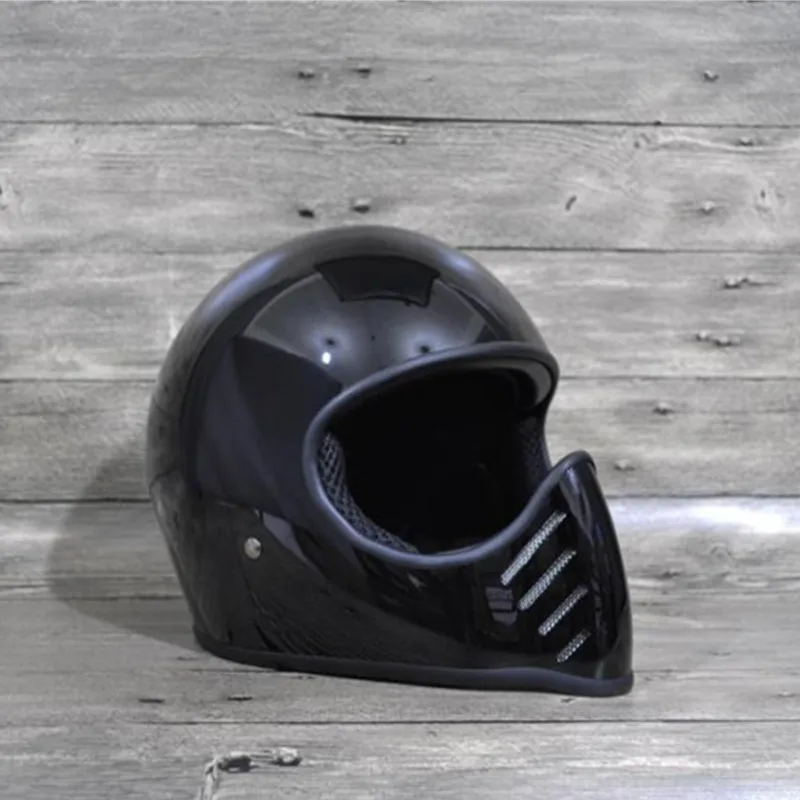TT CO Томпсон мотоциклетный шлем Круизный дух всадник Ретро шлемы Ghost стекловолокно полный шлем можно добавить очки - Цвет: Gloss Black