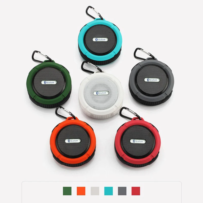 Portable Outdoor Wireless Bluetooth Speaker C6 Waterproof Loudspeaker with Suction Cup Support FM TF Card for iPhone Android Phones (2)