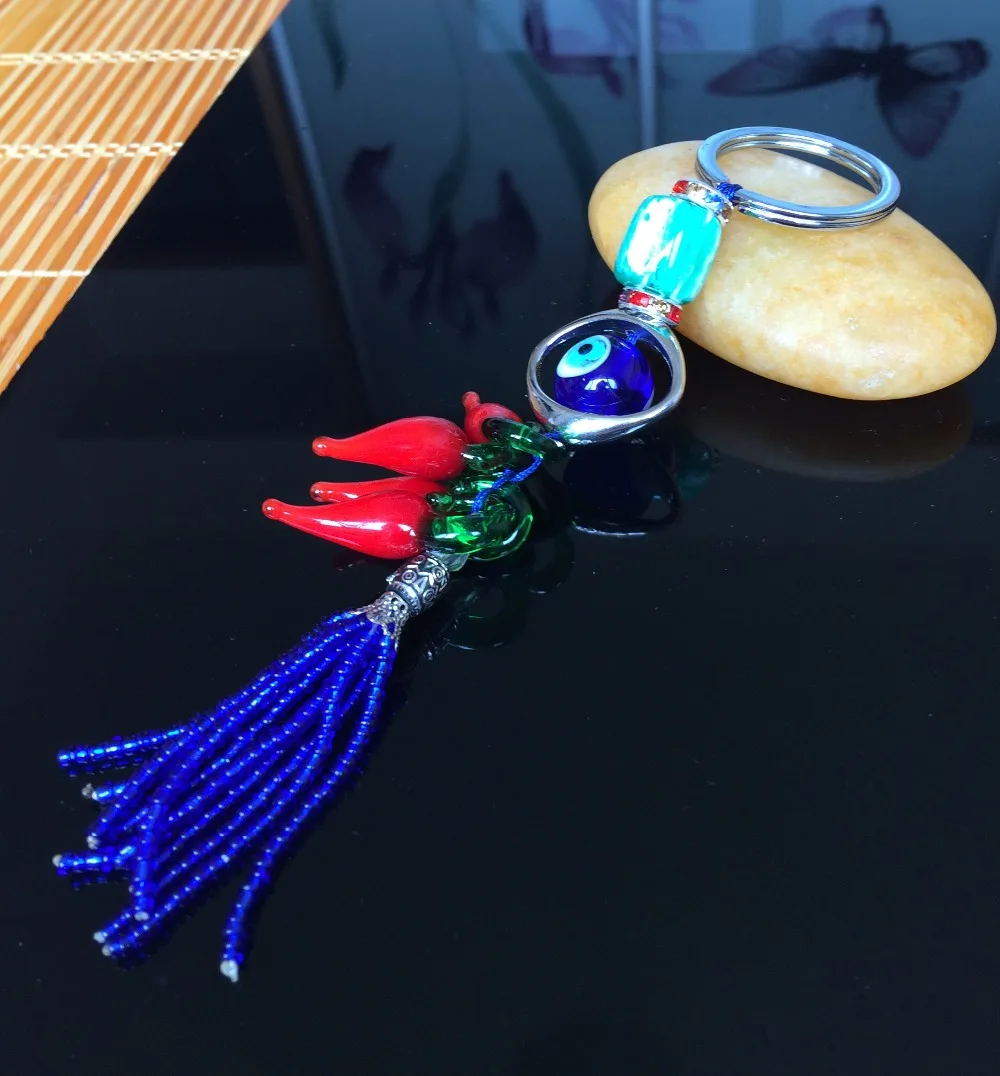 

Free shipping 1pc/lot new hot selling evil eye keyring Beautiful car/door Hanging with evileye protection gift