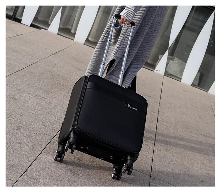 Unisex Business Travel Rolling Luggage Spinner Wheels 18 inch Suitcase Airplane Clothing Carry On Trolley Luggage (24)