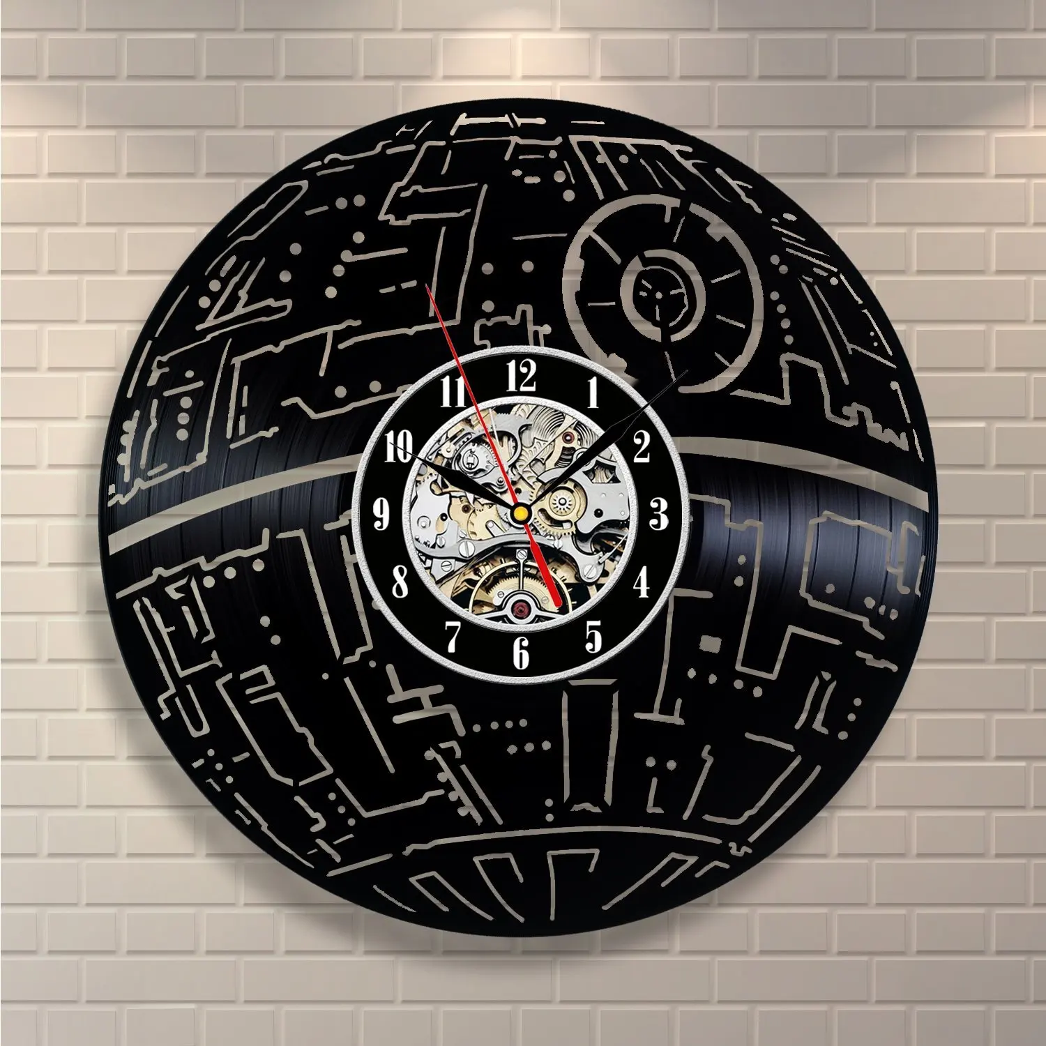 Death Star Wars Decor Vinyl Record Clock Home Design Room Artin Wall