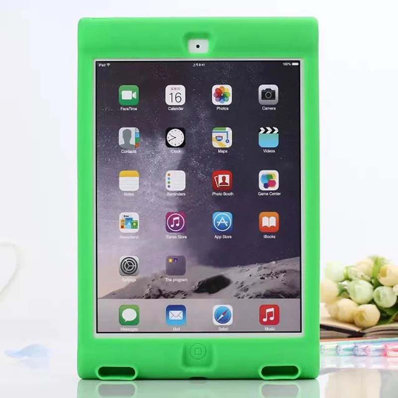 

Unique Shockproof Soft Stand Case For iPad 9.7 2018 Soft Silicon Rubber Kids Tablet Stand Cover For iPad air2/9.7 2017 case