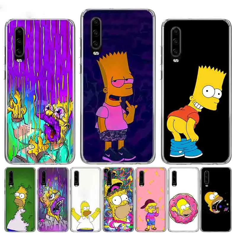 

Homer J.Simpson Silicone case Fundas Silicon Phone Case For Huawei P30 P20 Mate 20 10 Pro P10 lite P Smart + Plus Z 2019 Cover