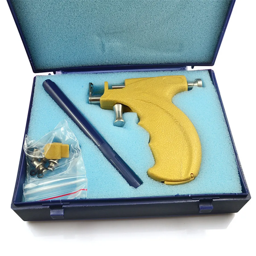 

Professional Stainless Steel Ear Piercing Gun Tool With Marker Pen Mini Mirror No Pain Safety Earrings Tool Ear Piercing Body