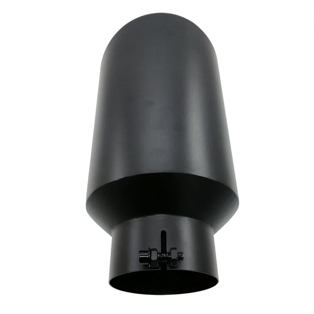 VictSing Muffler Car Exhaust Universal Car Chrome Stainless Steel Exhaust Tail Pipe Low Noise Bolt-On Exhaust Tip Black 15 inch (20)
